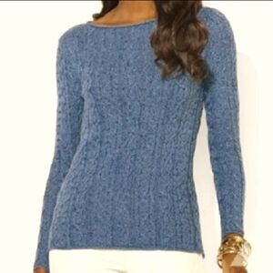 Lauren Jeans Co Blue Marl Cable Knit Sweater Size XS NWT